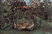 Henri Rousseau The Hungry lion attacking an antelope Spain oil painting artist